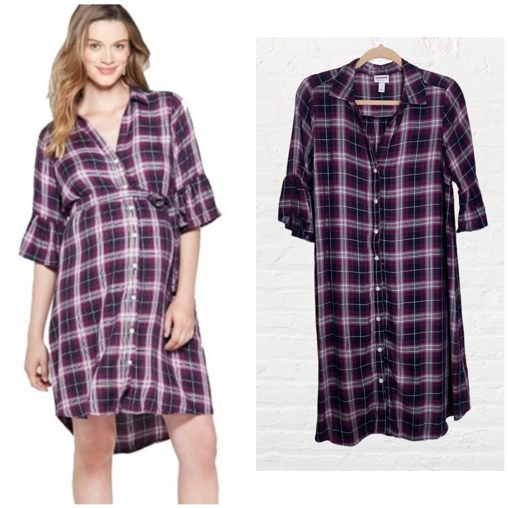 Isabel Maternity by Ingrid & Isabel plaid dress